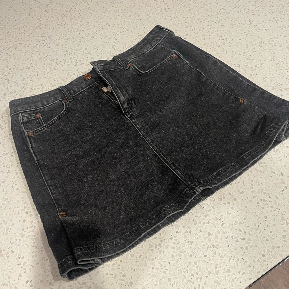Pilcro Black Denim Mini Skirt